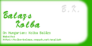 balazs kolba business card